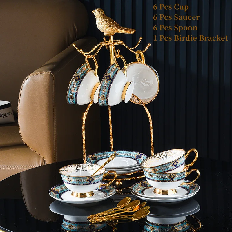Porcelana inglês conjunto de chá conjunto completo luxo bonito europeu  conjunto de chá da tarde cerimônia jogo de xicaras chá acessórios ab50ts