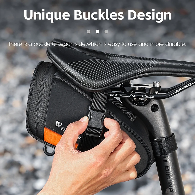 Bike Bag WEST BIKING Portable 1.2L Reflective Cycling Tail Saddle Waterproof Rear Pack Tailight