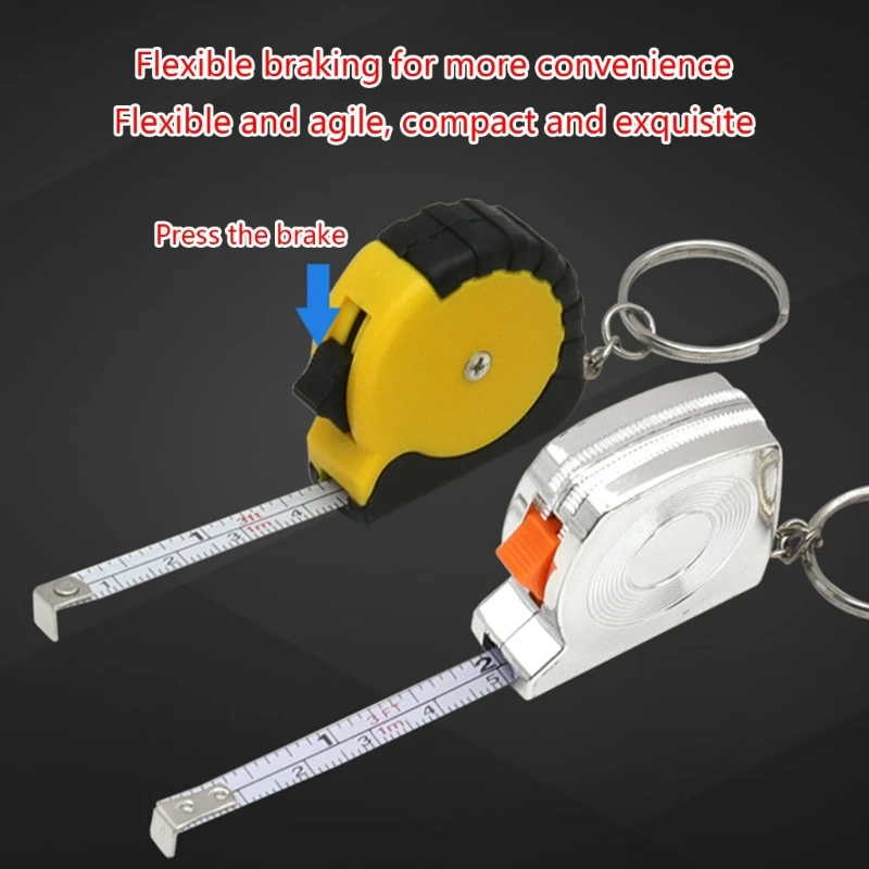 Small Tape Measure Keychain Pocket Mini Tape Measure with Twin Scale Metal Ruler tape measure