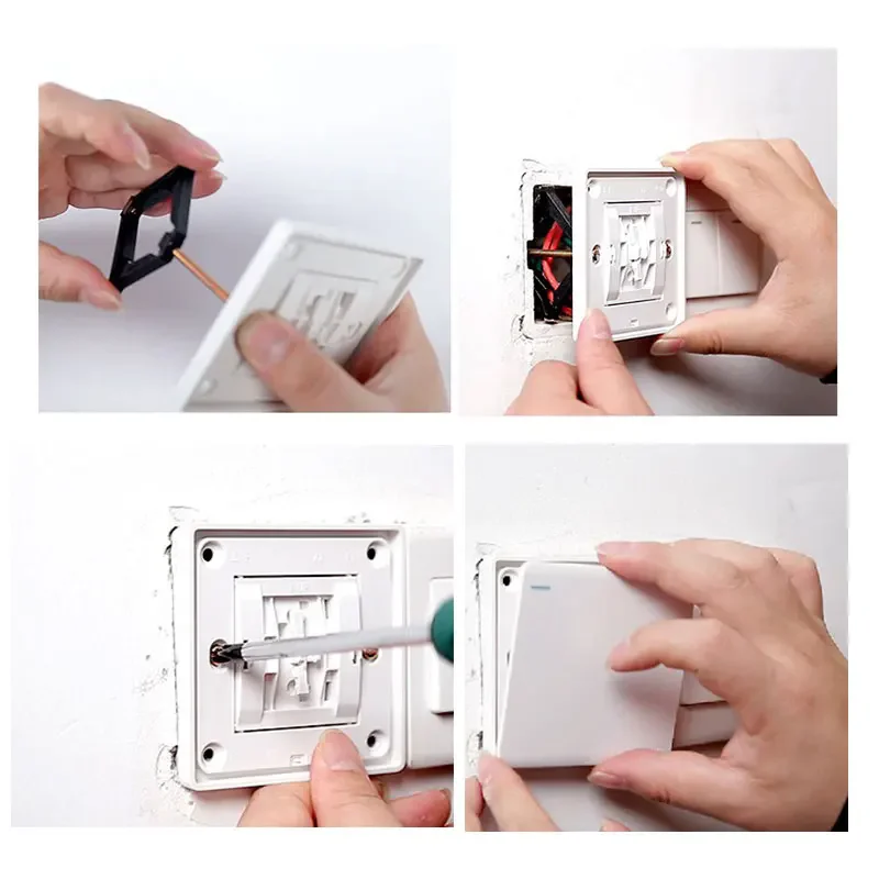 Wall Switch Socket Repairer Electrical Box Repairer Wall Socket Repairer Dark Box Repairer 10Pcs 86mm Dark Box Repair Wall Mount Electrical Plug Switch Outlet Socket Repair Box Support Rod Bottom Cassette Repairer Kit