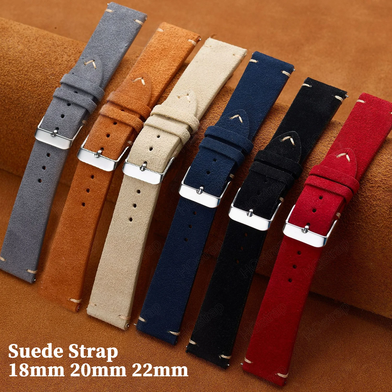 Schnellverschluss-Armband aus weichem Wildleder, 22 mm, 18 mm, 20 mm, für Samsung Watch6 5/4/3, Kalbsleder-Armband für Damen und Herren, handgenähtes Band