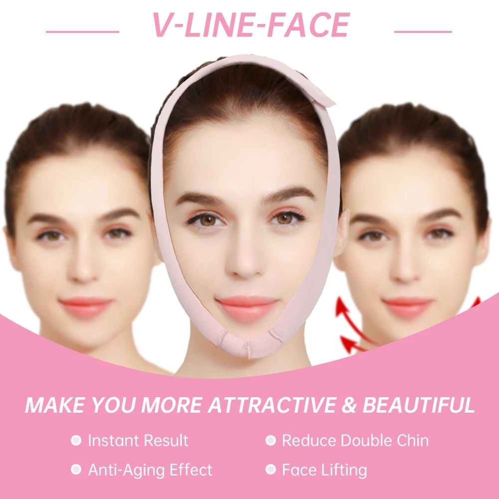 Reusable V Line Mask Facial Slimming Strap Double Chin Reducer Chin Up Mask  Face Lifting Belt V Shaped Slimming Face Mask - AliExpress