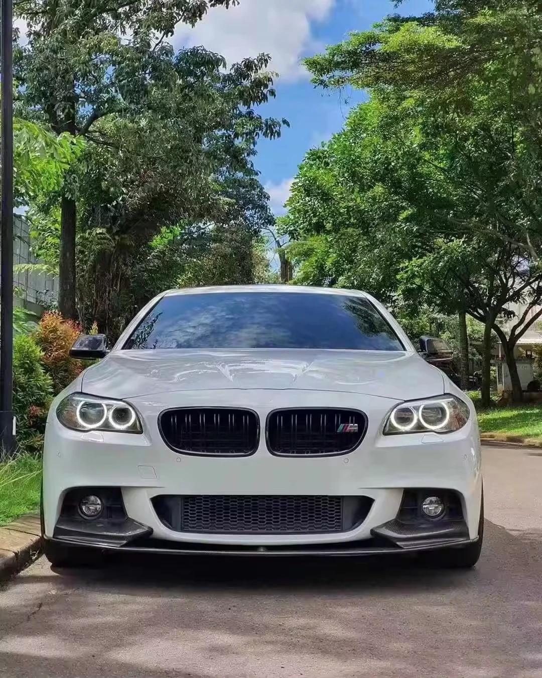 BMW 5 시리즈 F10 M 스포츠 M5 바디킷 Lcd 523I 520D 535 520 용 신형 카본 파이버 프론트 립 바디킷