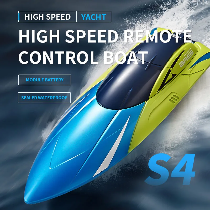 S4 Speedboat 2.4G High-Speed 15km/h Radio Remote Control Competitive Rowing Boat Charging Electric Water Toy for Boys Gift remote control boat
