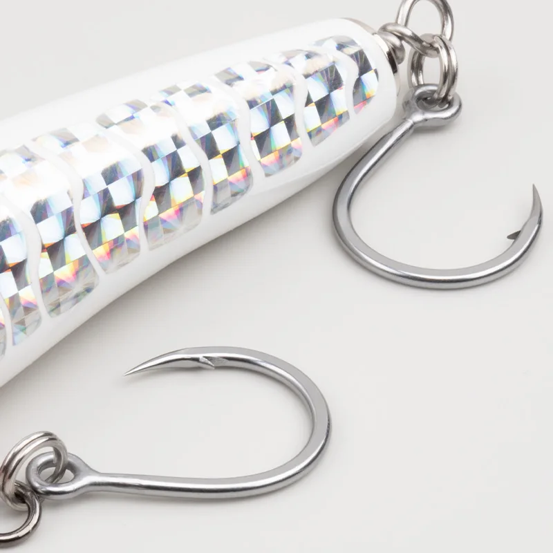 Hameçon simple lourd inoxydable 2/0 à 7/0 pour popper pêche en mer Diablo