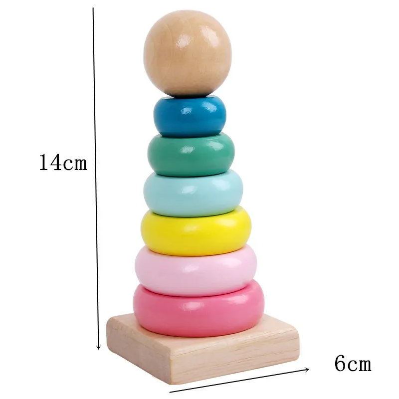 Montessori Wooden Macaroon Sets of Towers Stacked Circle Toddler Toys Baby Early Education Toys Sorting Nesting Stacking toys images - 6