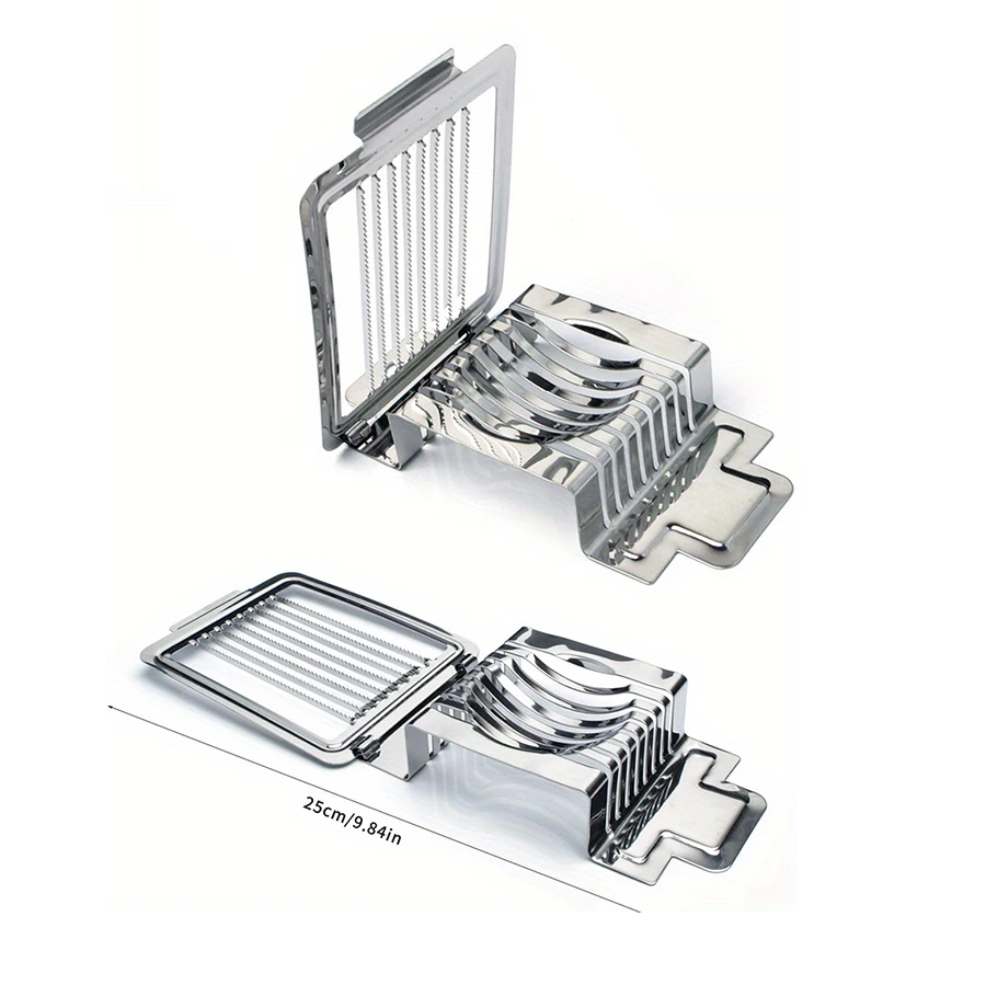 Detailed view of the egg tool showing rust-resistant metal and ergonomic handle.