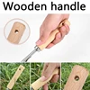 1PC Long Wood Handle Stainless Steel Garden Weeder Hand Weeding Removal Cutter Puller Tools Multifunction Weeder Transplant 4