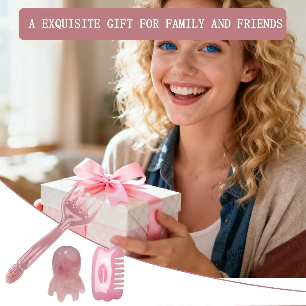 3Pcs Head Massage Tools Manual Scalp Massagers Comb Portable Resin Scalp Stress Relax Tool for Christmas Mother's Day Gifts