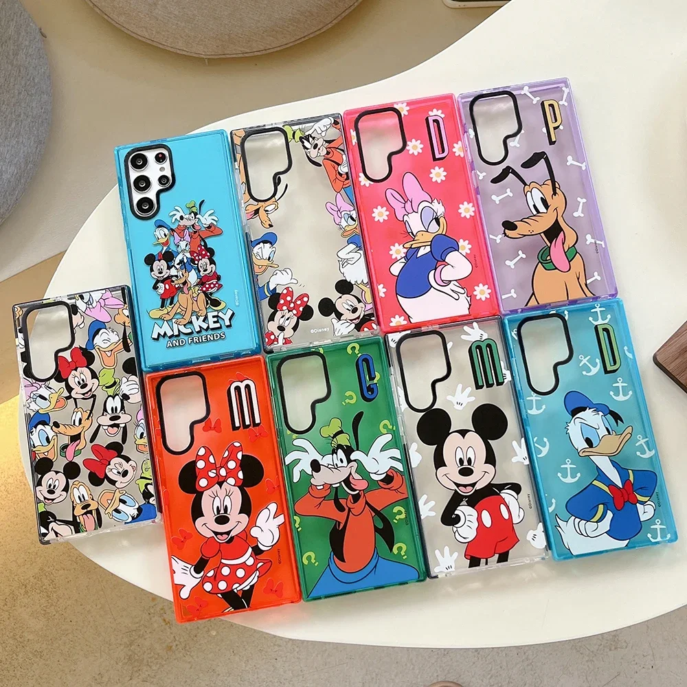 Custodia Per Telefono Cartoon Cute Mickey Minnie Pluto Per Samsung Galaxy S20 S21 S22 S23 S24 Plus Cover Posteriore Anti-Goccia Ultra Trasparente