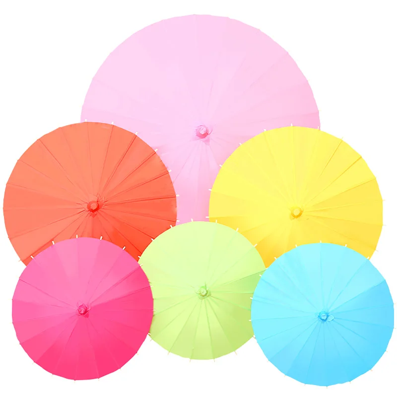 20//30/40cm Wedding Party Favor Paper Parasol Bamboo Umbrella Colorful Oil-paper Umbrella Bridal Shower Photo Prop Crafts Decor