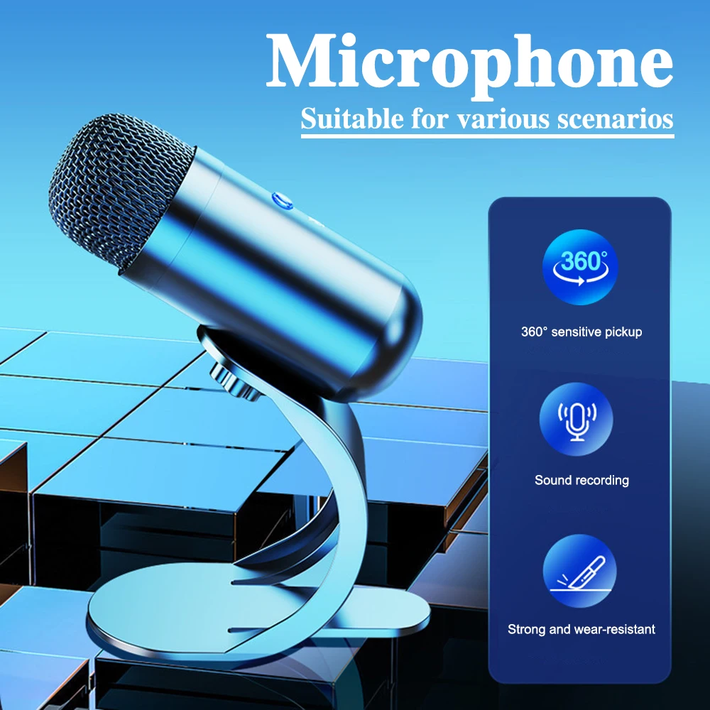 Blue Yeti Usb Condenser Microphone For Live Broadcasting And Recording  Sound With Inner Sound Card Plug And Play - Microphones - AliExpress