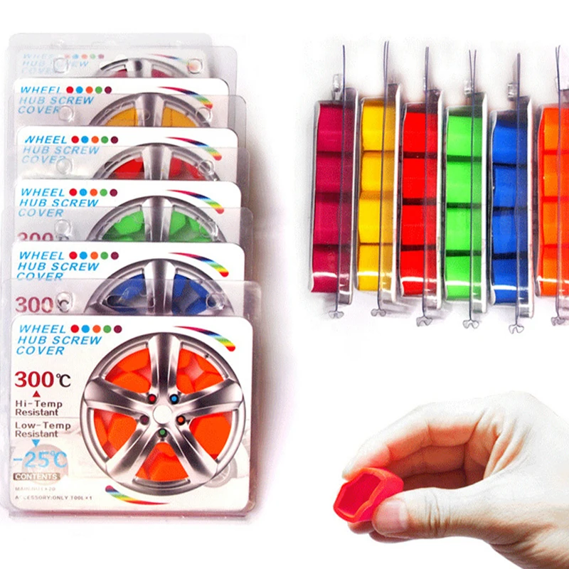 

20pcs/bag 19/21mm Fluorescence Silicone Hub Screw Cover Soft Decoration Special Socket Protection Dust Proof