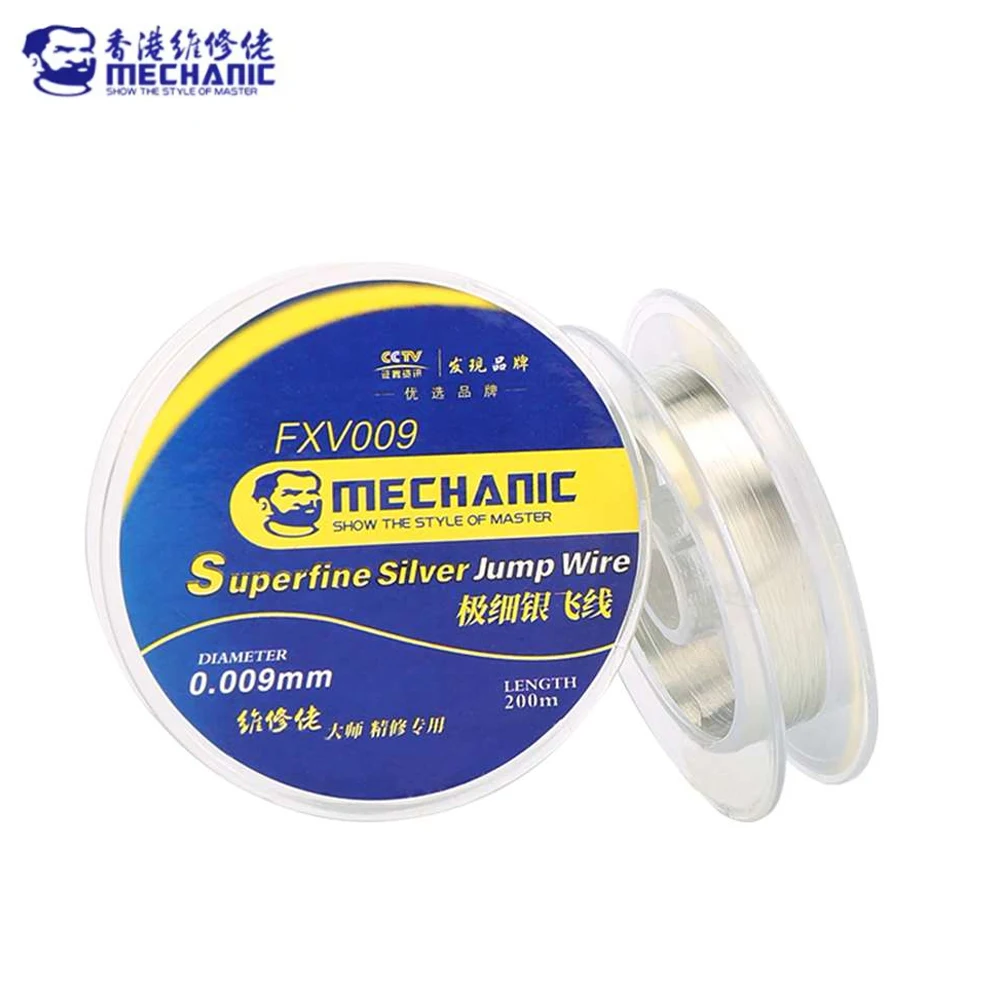 

MECHANIC FXV009 0.009mm 200M Superfine Silver Jump Wire Ultra Fine Fly Line For iPhone Fingerprint Mainboard Chip Repair