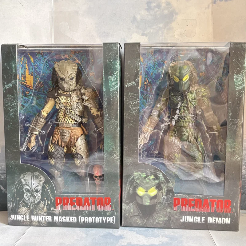 NECA Predator Jungle Demon Predator Jungle Hunter Masked Unmasked PVC Predators Actionfigur Sammeln Sie Modellspielzeug zum 30. Jahrestag