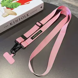 Versatile Adjustable Crossbody and Neck Lanyard with Dual Hooks - Fashionable Anti - Loss Strap (Pink)