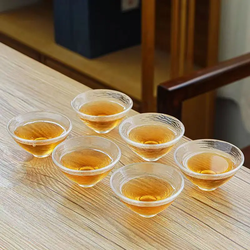 Exquisite Glass Flower Tea Cup Set 6pcs/set Coffee Cups Beautiful Tea Mugs Japanese Mug Teacups Porcelain Chinese Bowl