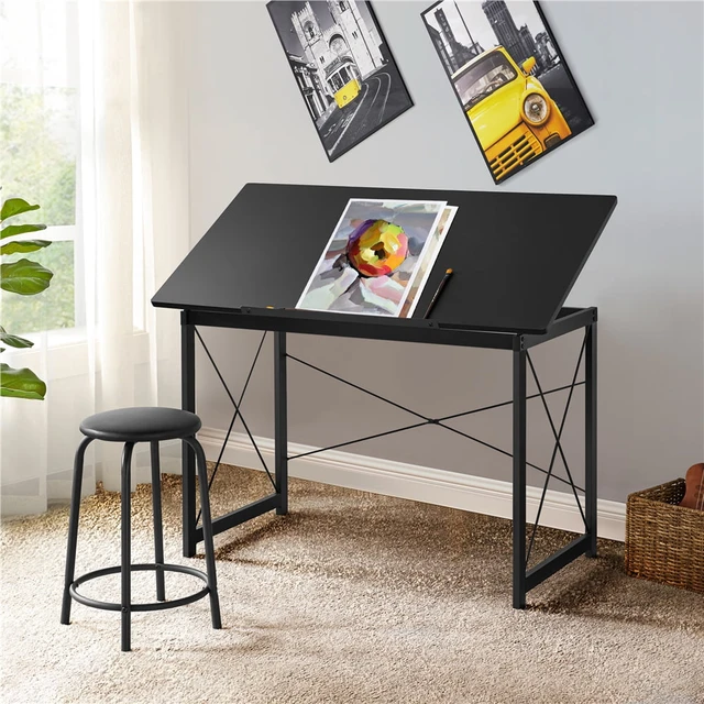 Drafting Table with Adjustable Tabletop, Black - AliExpress