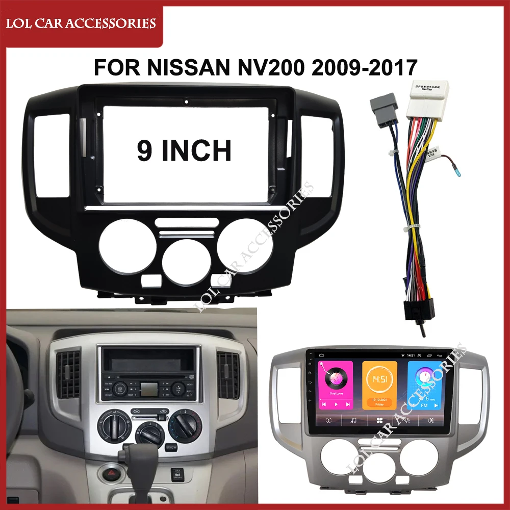 

9-дюймовый автомобильный радиоприемник для Nissan NV200 2009-2017, DVD, GPS, MP5, Android-плеер, стерео, головное устройство 2 Din, панель приборной панели, рамка, крышка