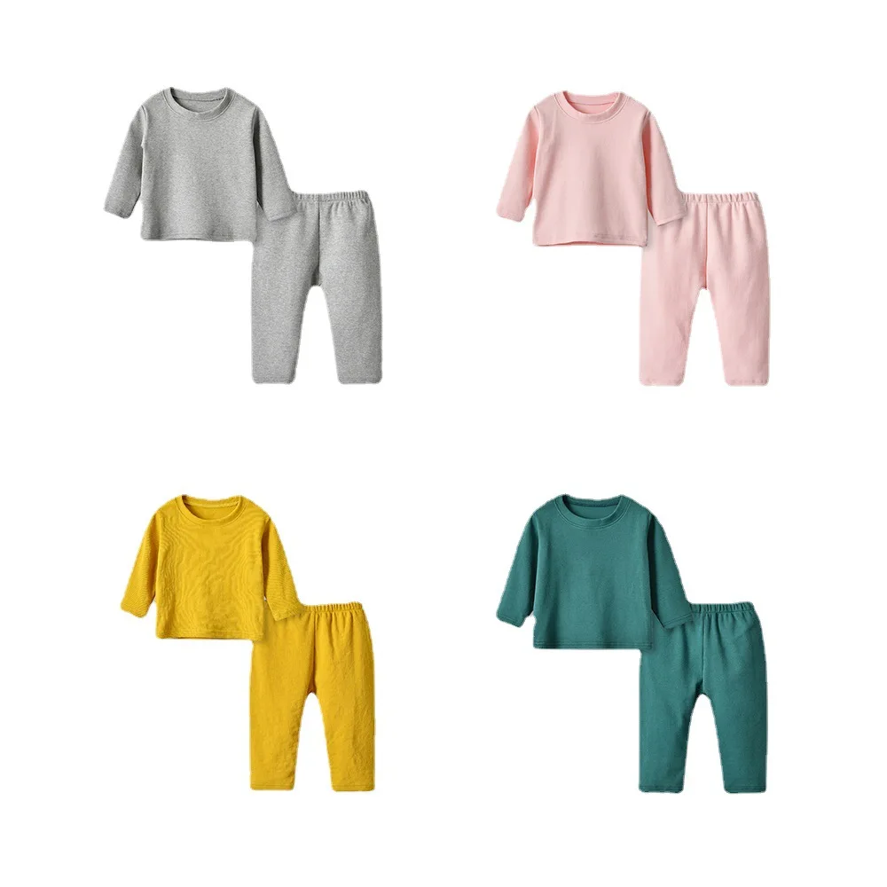 Children's Pajamas Autumn Clothing Set Boys And Girls' Underwear Base Coat, Children's Cotton Home Clothing