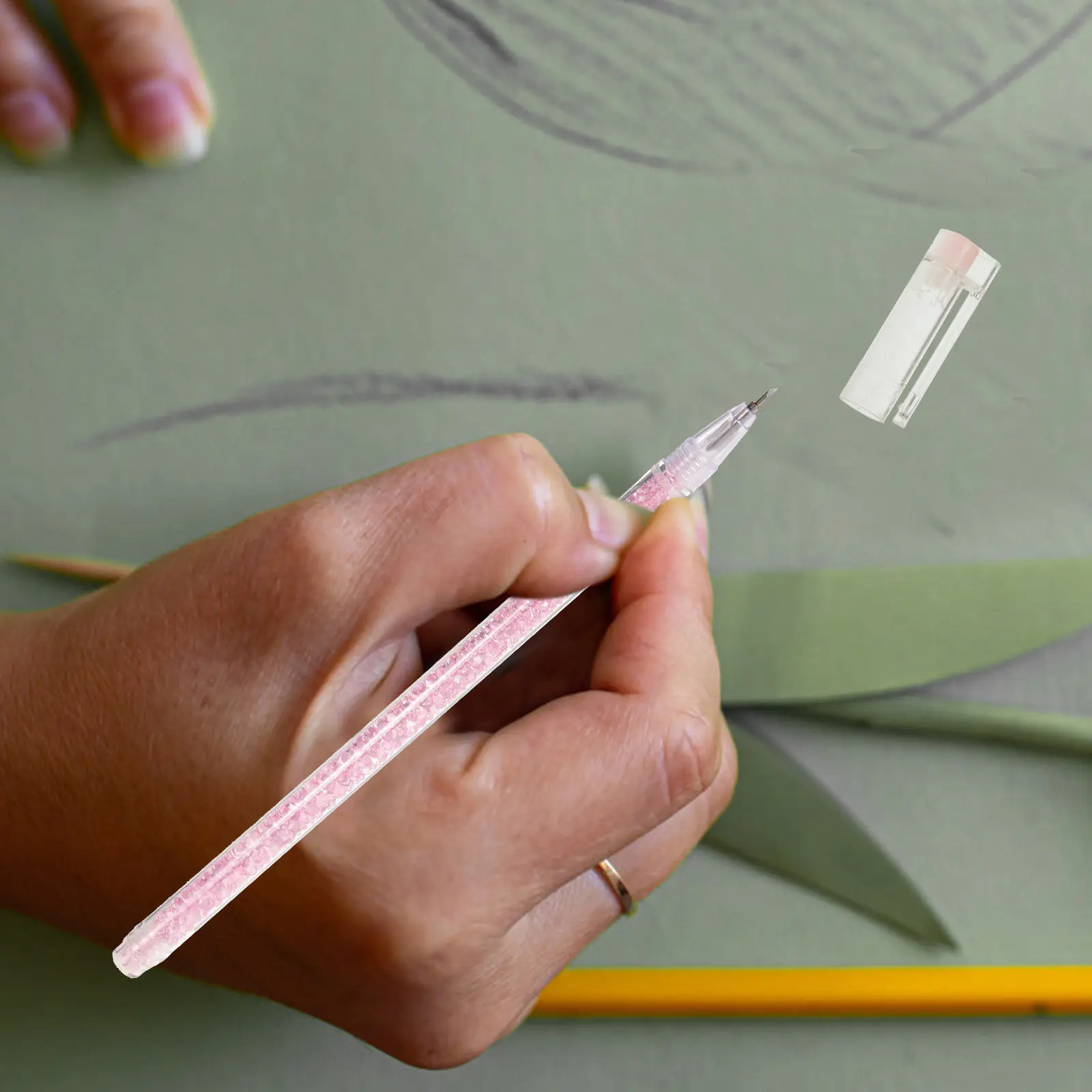 5Pcs 펜 모양 종이 커터 플라스틱 금속 인체 공학적 경량 안전 봉투 카드 테이프 사무실 홈 학교 용 공예 도구