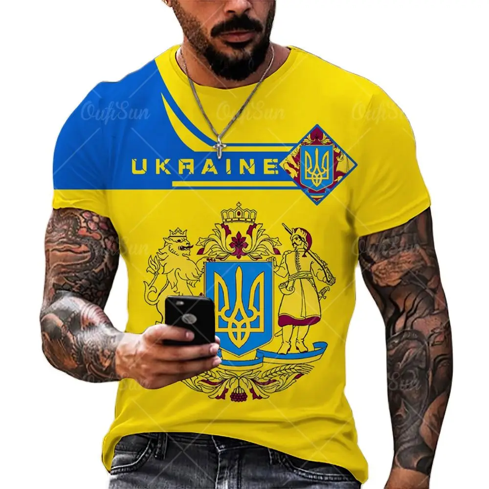 Vintage 3d Printed T-shirts For Men Ukrainian T Shirt Men Clothing Flag  Short Sleeves Summer O-neck Украинский флаг Футболка Top - AliExpress