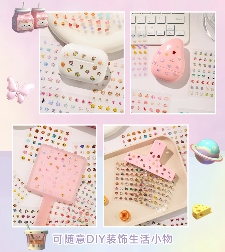 28sheets Kawaii Mini Cartoon Sticker Book DIY Diary Album Scrapbook Handmade Collage Material Cute Children's Stickers