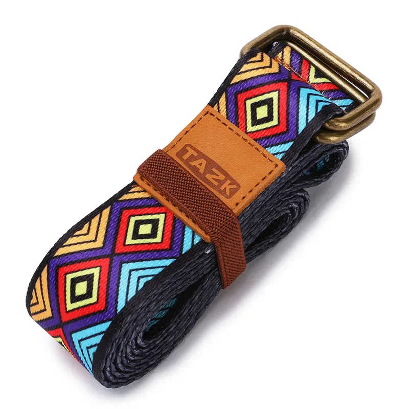 1.8M Retro Ethnic Style Printed Yoga Strap Yoga Belts Indoor Dance Fitness Body Building Training Stretching Band Supplies