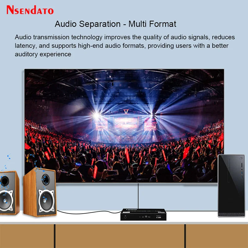 HDMI Audio Extractor 4K 120Hz 8K 60Hz Support 7.1 5.1 Dolby Atmos Digital HDMI Audio Splitter Converter for TV PC Amplifier