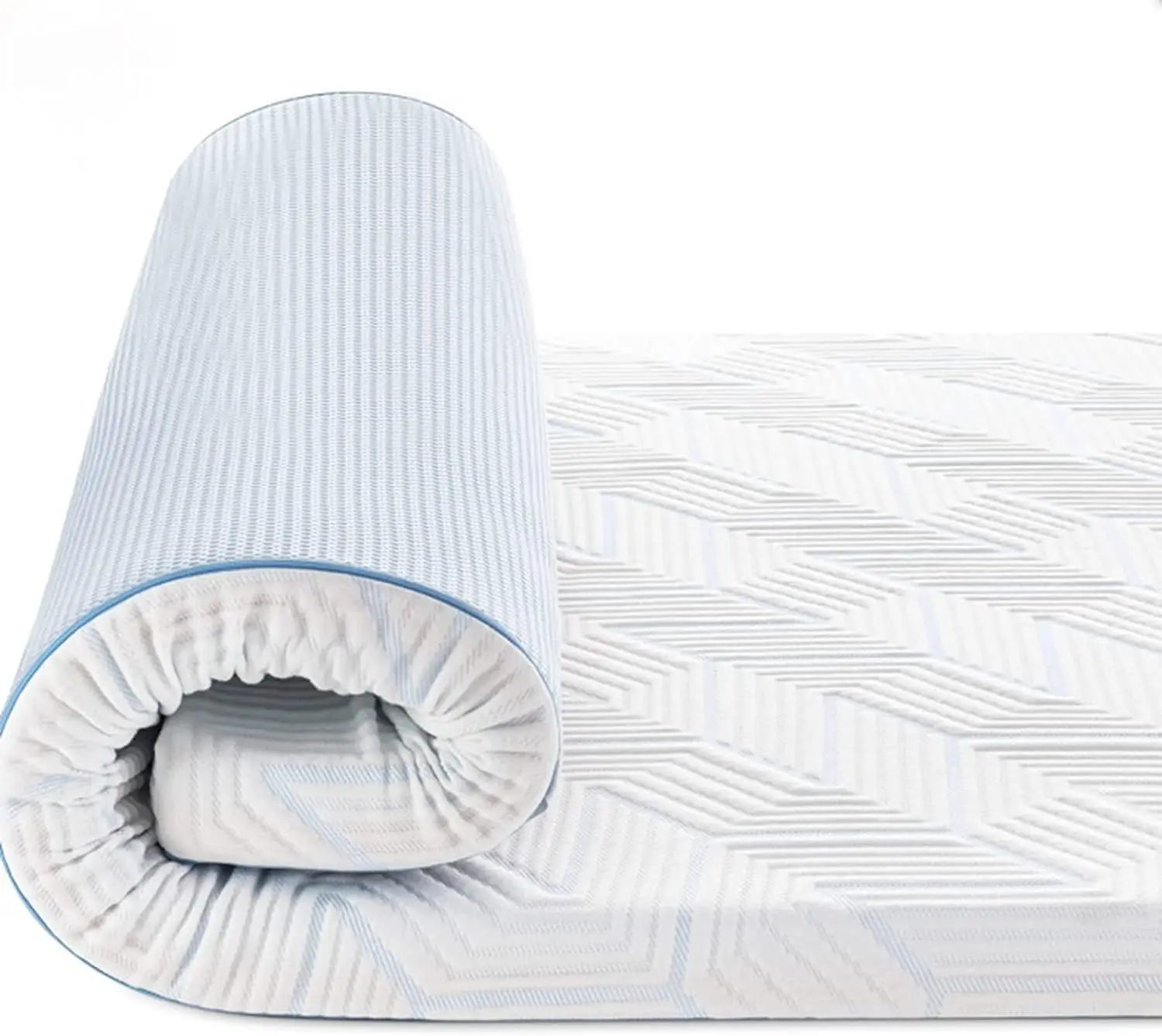Coprimaterasso in memory foam gel 90 x 200 cm H2 H3, fodera lavabile rimovibile per molle, divano, roulotte