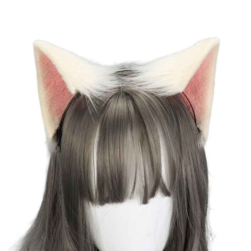 

Realistic Plush Foxes Ear Headband Woman Girls Masquerade Photography Headband
