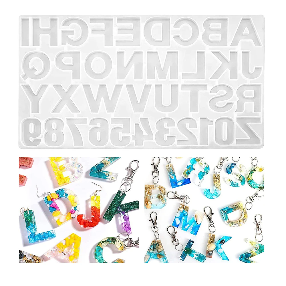

Silicone Alphabet Resin molds, Digital Alphabet Jewelry, Silicone Resin molds, Chocolate Alphabet molds, for DIY Craft Casting