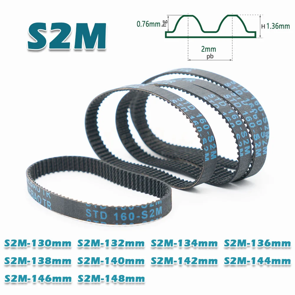 S2M Zahnriemen Gummi Breite 4 ~ 20 mm Getriebeumfang mit geschlossenem Regelkreis 130 132 134 136 138 140 142 144 146 148 mm 2M CNC-Antrieb – Detail 6
