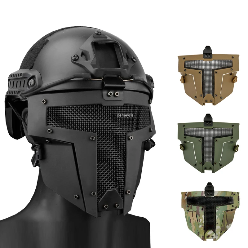 Masque Tactique Antiballes – Équipement De Combat Militaire – Protection Plein Air – Résine ZSMZ Taille Unique