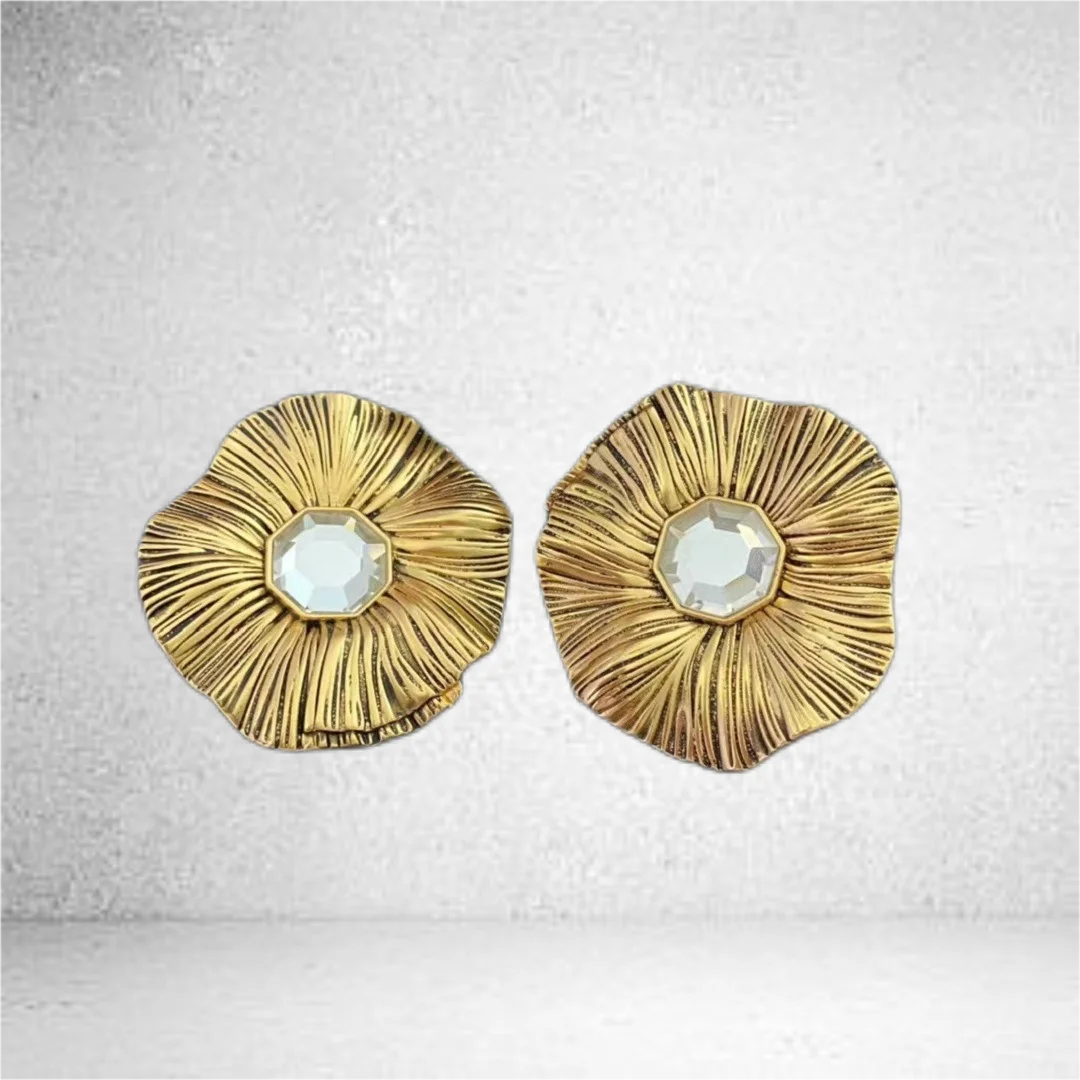 

To Reines Gold Vintage Ear Clip Fashion Elegant Exaggerated Flower Ear Clip Jewelry Earrings For Women Pendientes сережкиженские