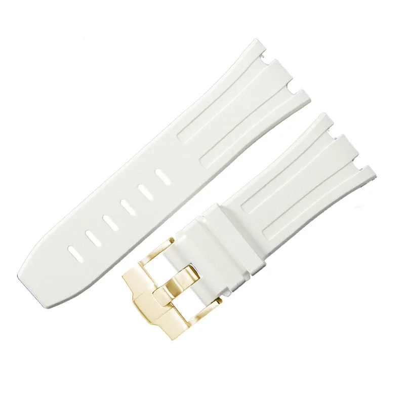 Premium Silicone Rubber Strap for Luxury Watch Collection, 28mm Width