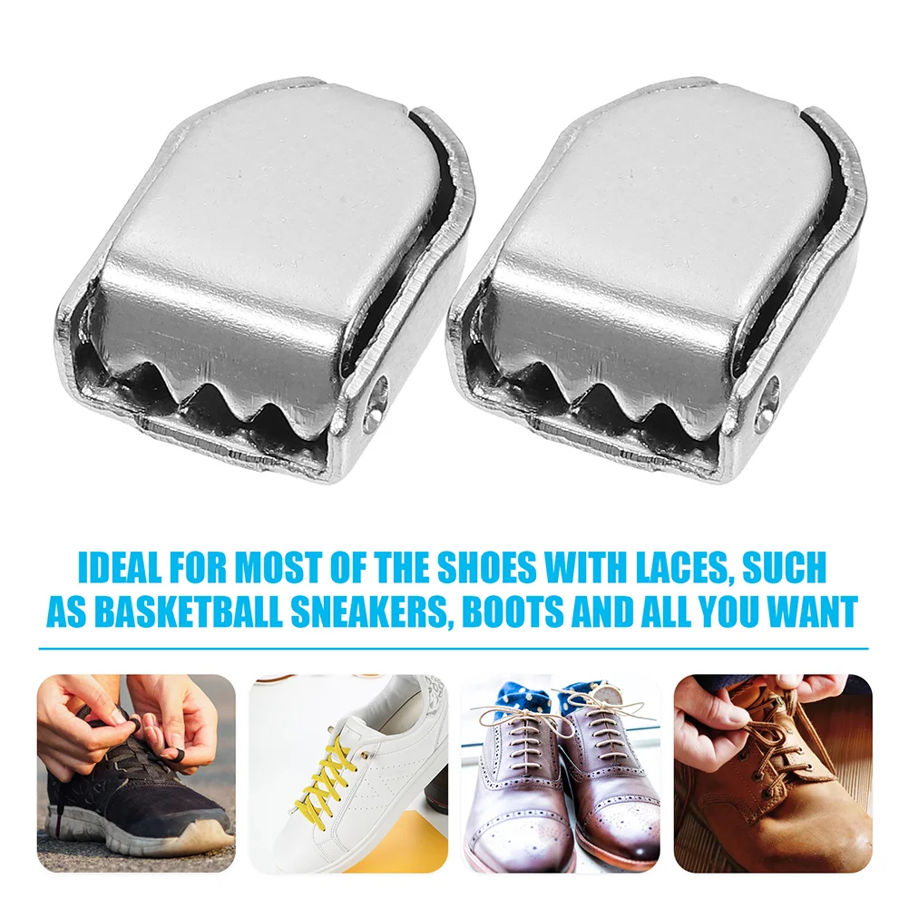 

100 Pcs Shoelace Buckle Accessories Connectors Tail Buckles Lock Running Shoes Stainless Steel Premium