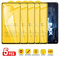 Premium 9D Tempered Glass Screen Protector - Clear, 5 Pack for 5 Pieces (For Black Shark 4)