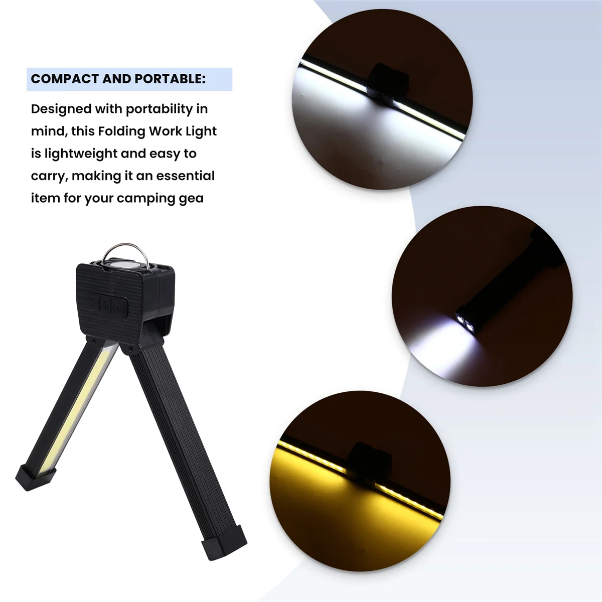 BAAU Flashlight Outdoor Multi-Functional Camping Lighting Rechargeable Portable Work Light Tent Light Folding Work