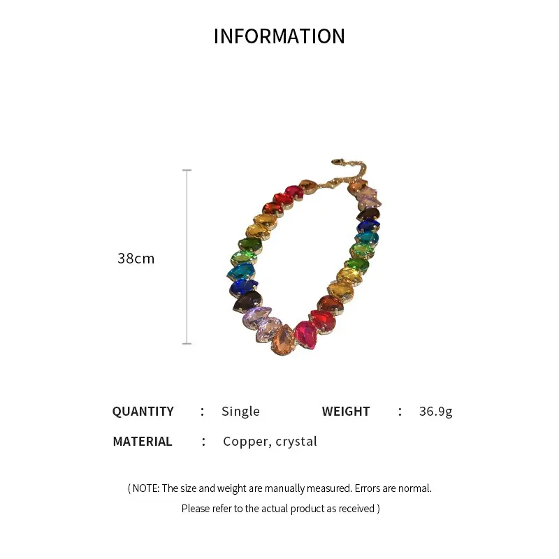 Fashband Collana Girocollo Con Cristalli Colorati E Strass, Gioiello Elegante Per Festa, Ballo Di Fine Anno E Donna
