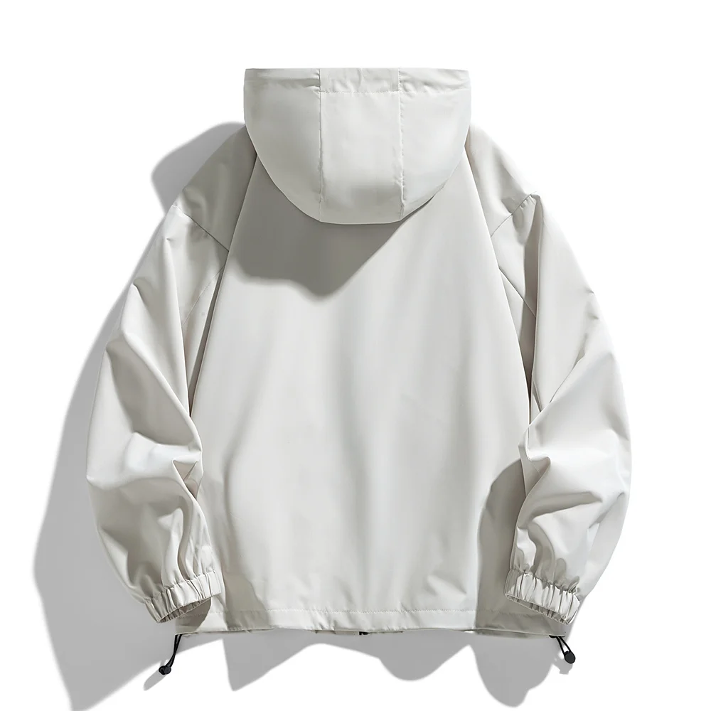 Windproof Waterproof Jacket - Plus Size Workwear Coat With Breathable Zipper Closure