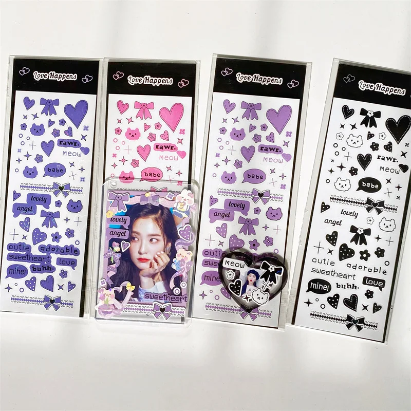 1Pc Shiny Pink Love Series Stickers Scrapbooking Decorative Cute Sticker Korean DIY Diary Album Stick Label School Stationery