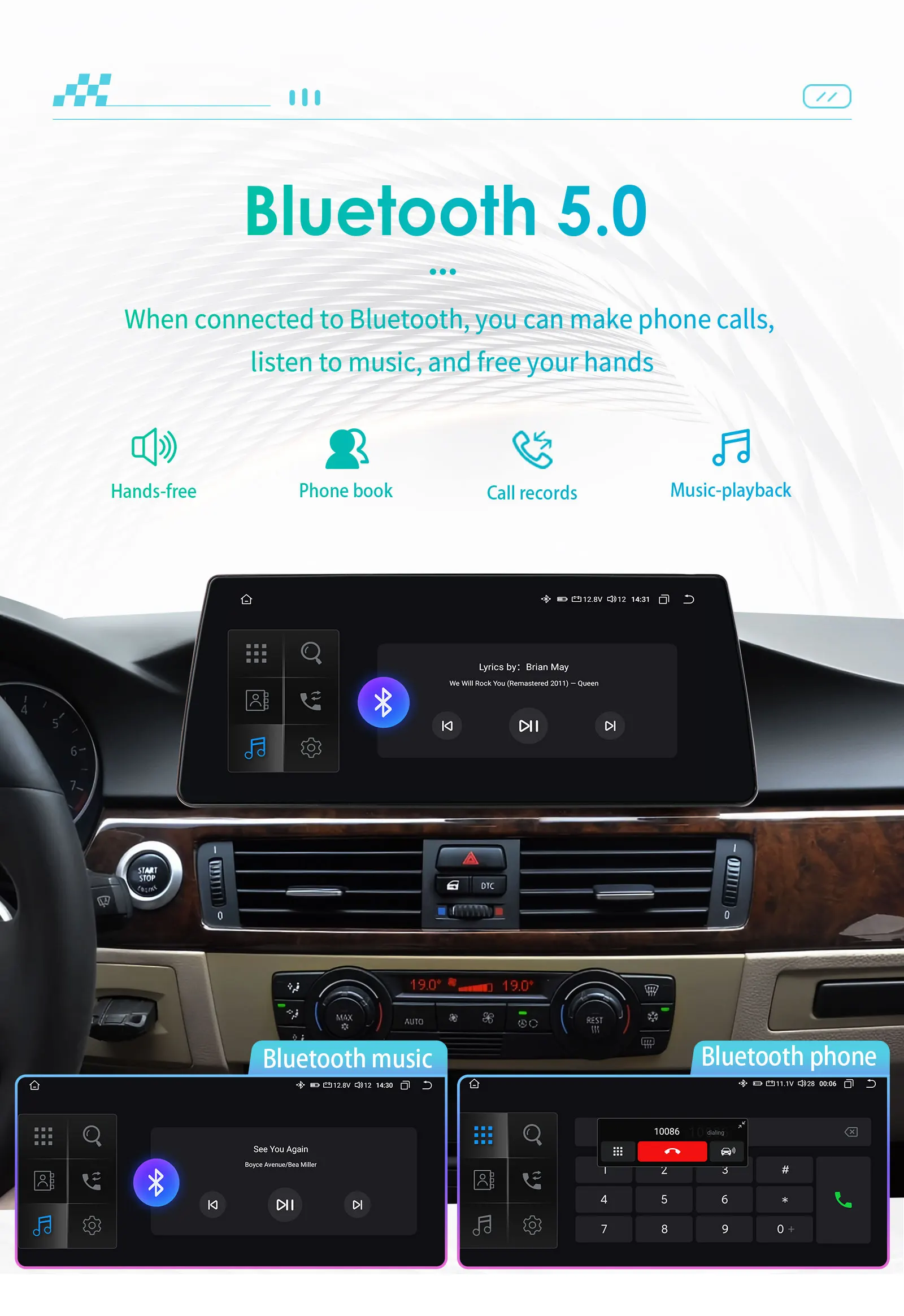 Autoradio Multimedia Video Player für BMW 3er E90 E91 E92 E93 CCC CIC 10,25" Wireless CarPlay Android Auto 4G GPS Navi 2din – Detail 20