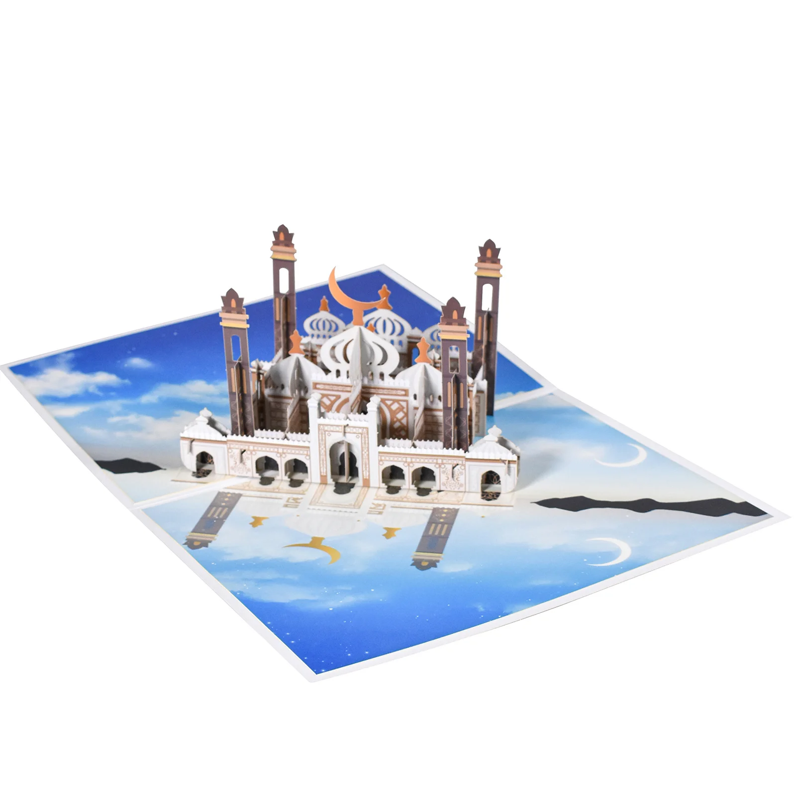 Eid Mubarak Day Gift 3D Pop Up Card for Islamic Festival Muslim Greeting Card