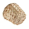 1PCs Small Basket Desktop Finishing Home Storage Bamboo Weaving Products Sundries Organizer Rattan Plant Box Wicker Basket 3