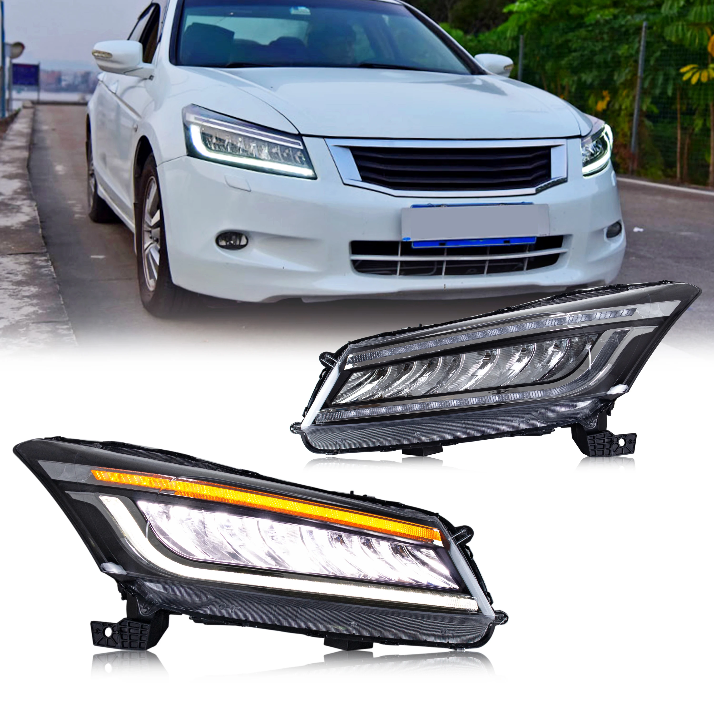 LED Headlights For Honda Accord 2008 2009 2010 2011 2012 8Th GEN With