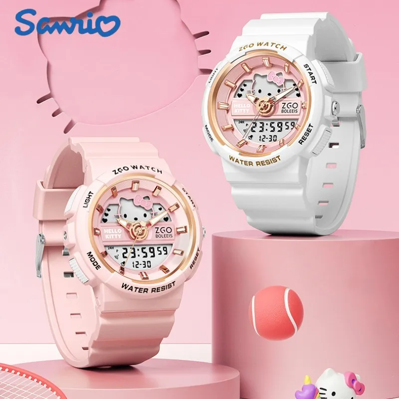 

Sanrio Wristwatch Girl Alarm Clock Hello Kitty Waterproof Sports Digital Watch My Melody Kuromi Little Twins Watches Gifts