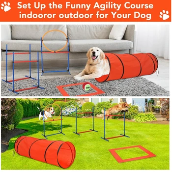 87 Pcs Dog Agile Training Equipment Set Obstacle Course Kit with 70