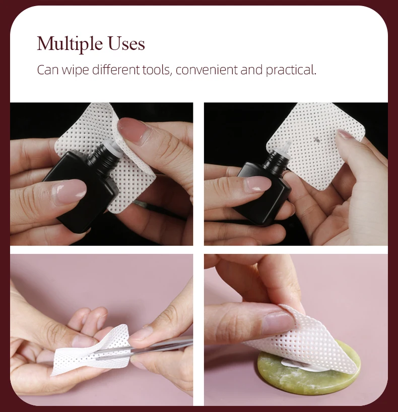 H&L 200 Stück Wimpernverlängerungsklebertücher, Wimpernkleber-Reinigungspads, Wattepads zum Reinigen von Pinzetten und Kleberflaschendüse – Detail 6