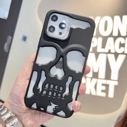 3D Skull Ghostface Fashion Phone Case with Heat Dissipation and Plating Cover - 14 (MatteBlack)